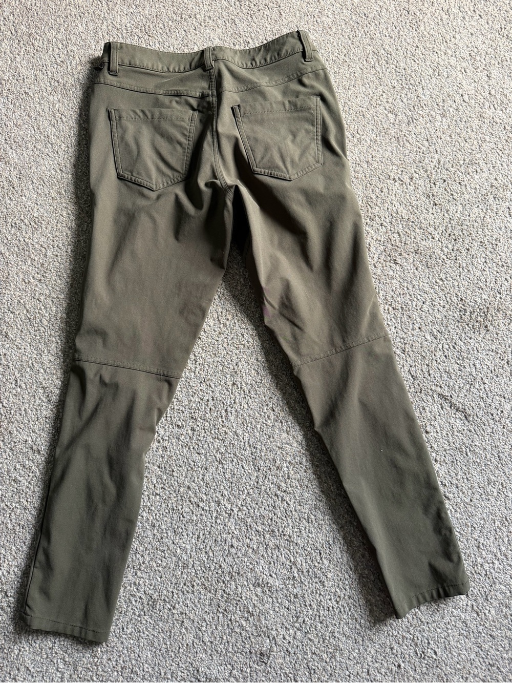 Men's Olive Green Stretch Casual Pants